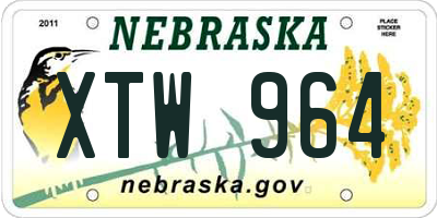 NE license plate XTW964