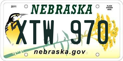 NE license plate XTW970