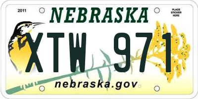 NE license plate XTW971