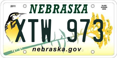 NE license plate XTW973