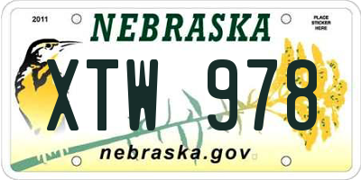 NE license plate XTW978