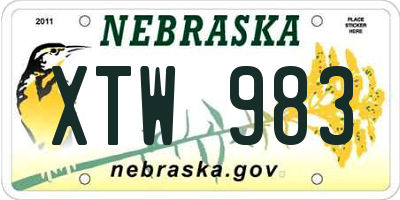 NE license plate XTW983