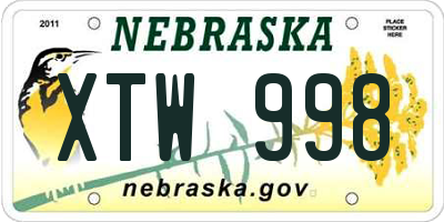 NE license plate XTW998
