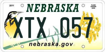 NE license plate XTX057
