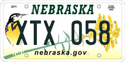 NE license plate XTX058