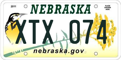 NE license plate XTX074