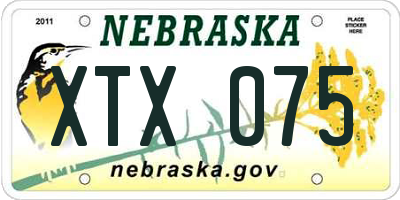 NE license plate XTX075