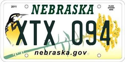 NE license plate XTX094