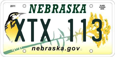 NE license plate XTX113
