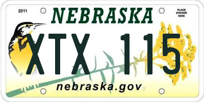 NE license plate XTX115