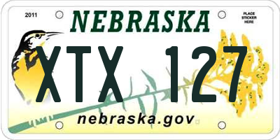 NE license plate XTX127
