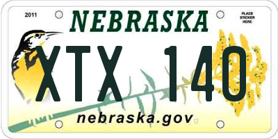 NE license plate XTX140