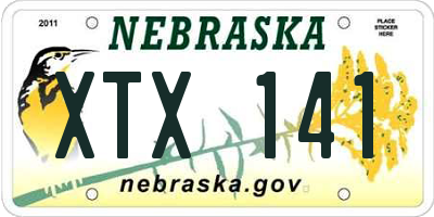 NE license plate XTX141