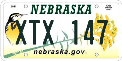NE license plate XTX147