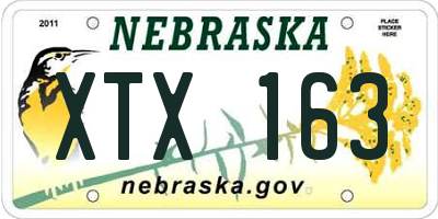 NE license plate XTX163