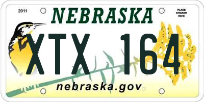 NE license plate XTX164