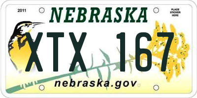NE license plate XTX167
