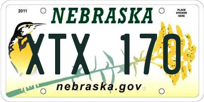 NE license plate XTX170