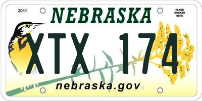 NE license plate XTX174