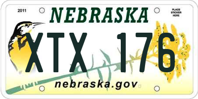 NE license plate XTX176