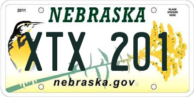 NE license plate XTX201