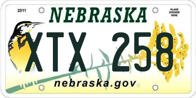 NE license plate XTX258