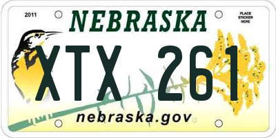 NE license plate XTX261