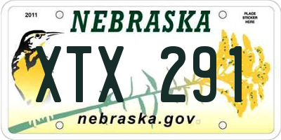 NE license plate XTX291