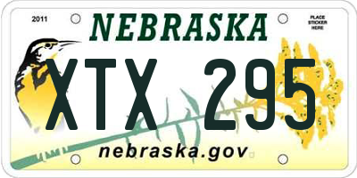 NE license plate XTX295