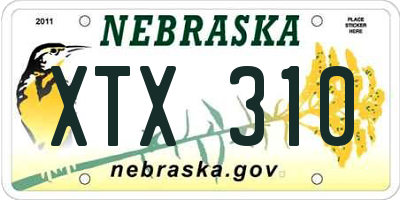 NE license plate XTX310