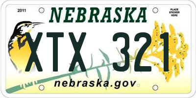 NE license plate XTX321