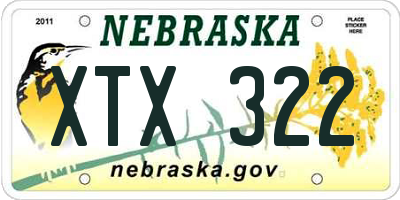 NE license plate XTX322