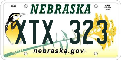 NE license plate XTX323