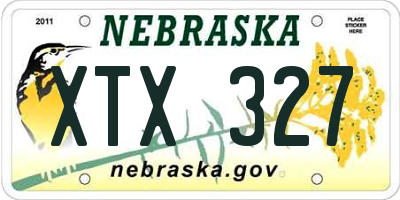 NE license plate XTX327