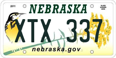 NE license plate XTX337