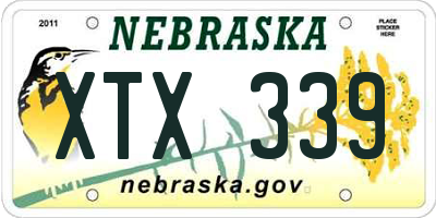 NE license plate XTX339