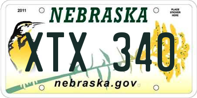 NE license plate XTX340