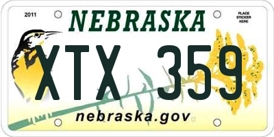 NE license plate XTX359