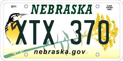NE license plate XTX370