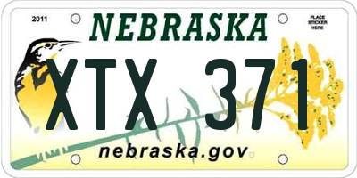 NE license plate XTX371