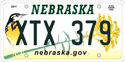 NE license plate XTX379