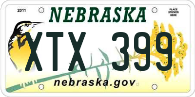 NE license plate XTX399