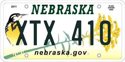 NE license plate XTX410