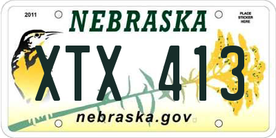 NE license plate XTX413