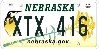 NE license plate XTX416