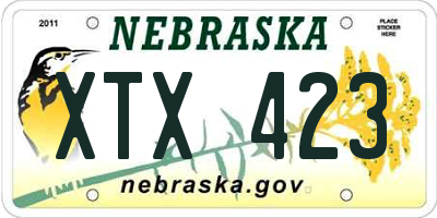 NE license plate XTX423