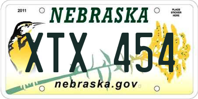 NE license plate XTX454