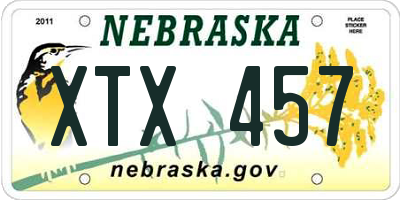 NE license plate XTX457