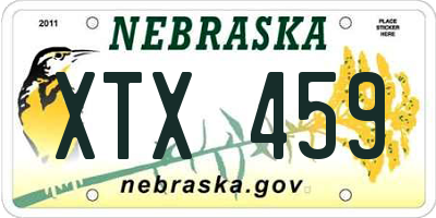 NE license plate XTX459
