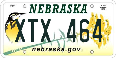 NE license plate XTX464